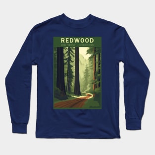 Redwood National Park Vintage Travel Poster Long Sleeve T-Shirt